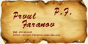 Prvul Faranov vizit kartica